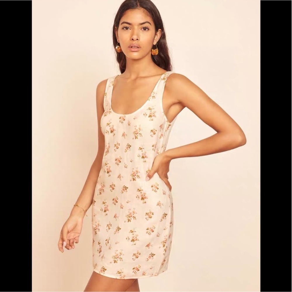 Reformation • NWT Floral Sleeveless mini Dress 100% linen